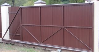 Купить откатные ворота из профнастила Гусь-Хрустальный, цена от 1755 руб.